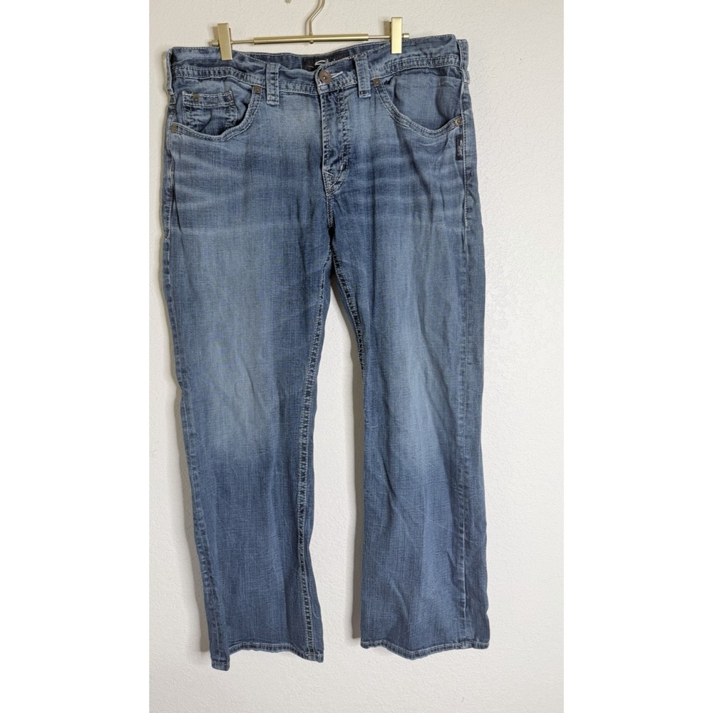 Silver Jeans Mens 36x32 Blue Craig Classic Bootcut Denim Stretch Comfort